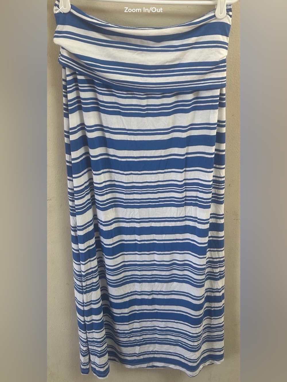 Cynthia Rowley Blue and White Striped Maxi Skirt